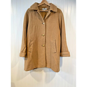 Vintage Gallo 100% Camel Hair Trench Coat Women's Size 10 Beige Made in Italy